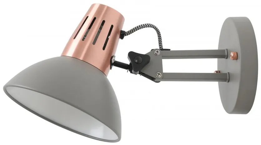 Lámpa Fali lámpatest ARTEMIA, 2164 AC220-240V, 50/60Hz, 1*E27, max.40W, IP20, Átmérő 16,3cm, egyes, szürke