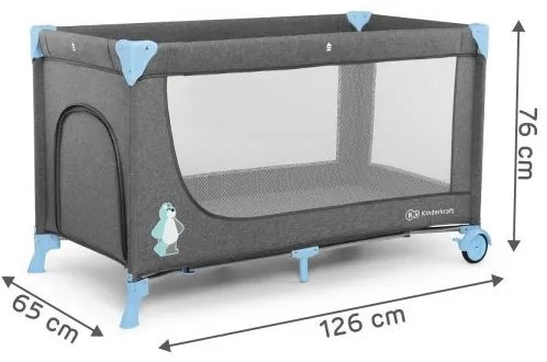 KINDERKRAFT JOY utazóágy szürke-kék színben