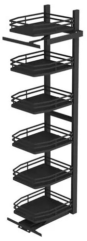 Konyhai fémrács, kamravasalás, 450mm, antracit, részleges kihúzású, 5 kosár, nyíló ajtóhoz Infinity Plus 295