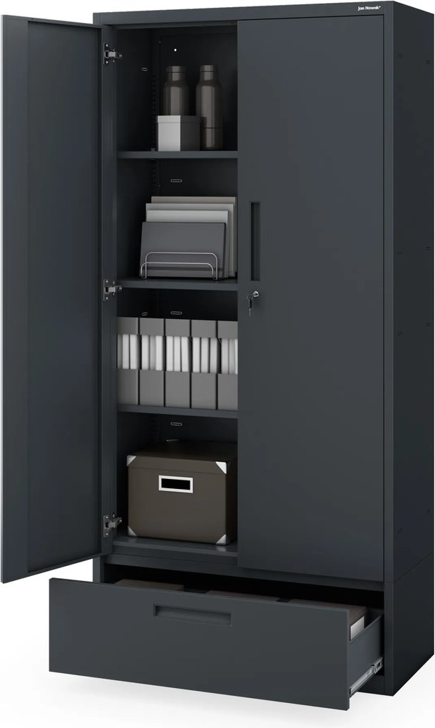 Megan Antracytowy - szuflada pojedyncza 185 cm