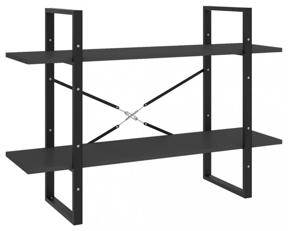 kétszintes szürke szerelt fa könyvszekrény 100 x 30 x 70 cm