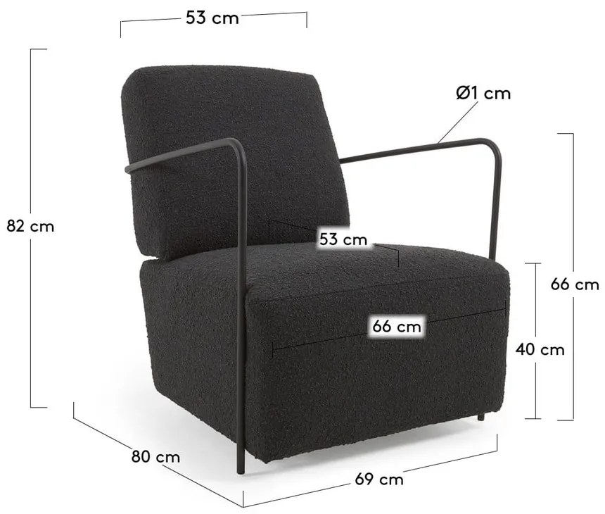 Fekete fotel Gamer - Kave Home