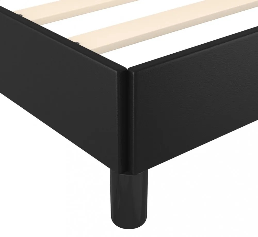 fekete ágykeret fejtámlával matrac nélkül 200x200 cm