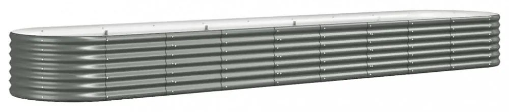 szürke horganyzott acél kerti magaságyás 368x80x36 cm