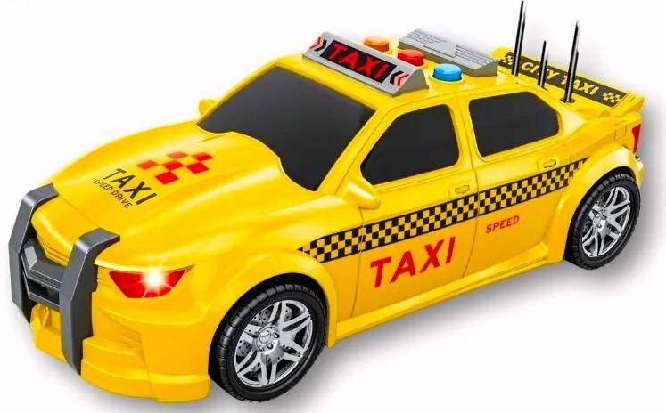 Ultimate Devil Race Taxi Vörös Fényszóróval 25 Cm Elektromos Játék Autó Hátrahúzós Mechanikával