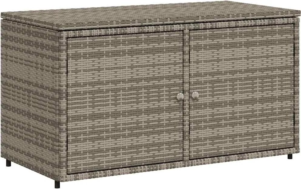 vidaXL szürke polyrattan kerti tárolószekrény 110 x 55 x 60,5 cm