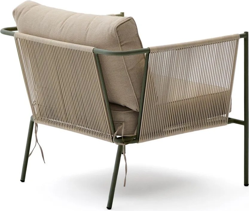 Zöld-bézs fém kerti fotel Zivia – Kave Home