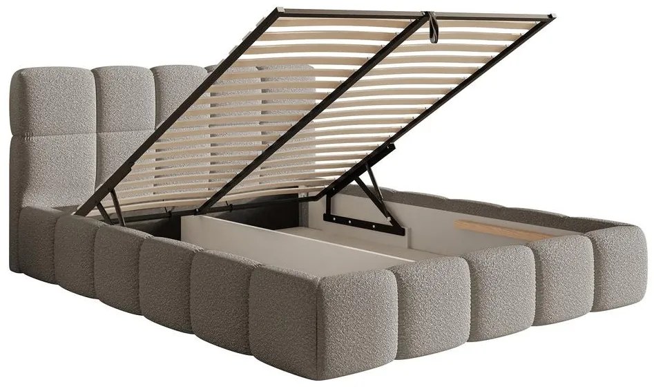 Franciaágy 140 cm Cirsten 140 (ágyráccsal) (tárolóhellyel) (szürke). Akció -15%. 1099535