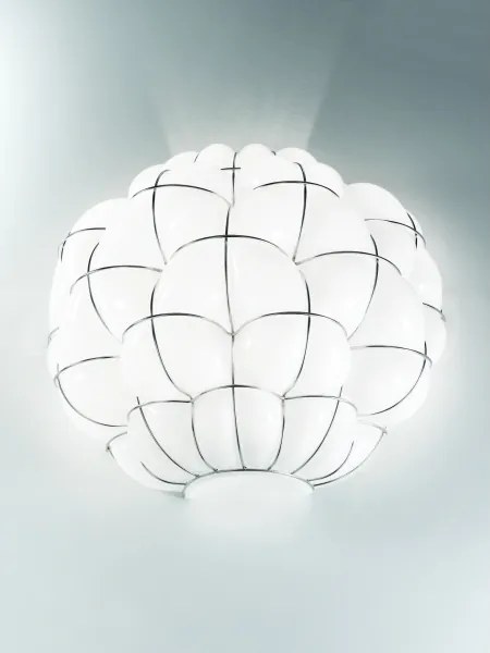 SIRU - Fali lámpa POUFF 1xE27/60W/230V króm/fehér Velencei üveg