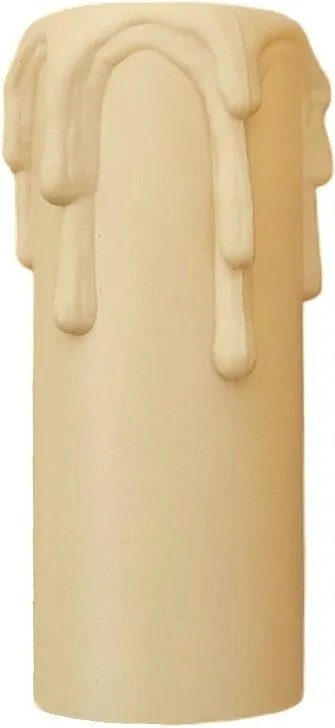 Gilza gyertya foglalattal E14 72 mm, világos bézs