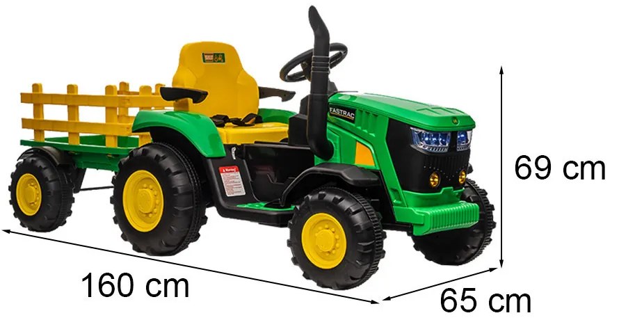 Elektromos traktor zöld
