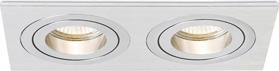 RENDL PASADENA GU10 SQ II zápustná česaný hliník 230V LED GU10 2x7W
