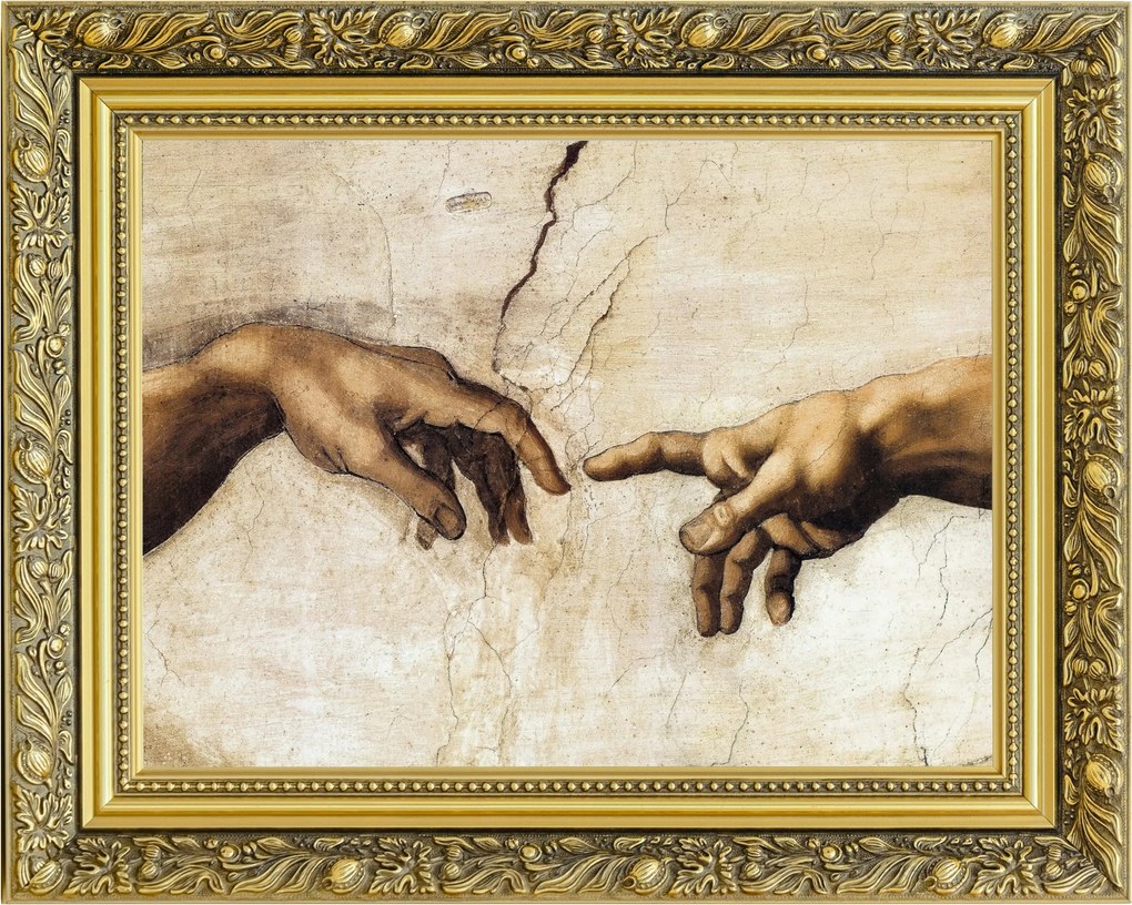 Ádám teremtményei Michelangelo Arany keret 40x50