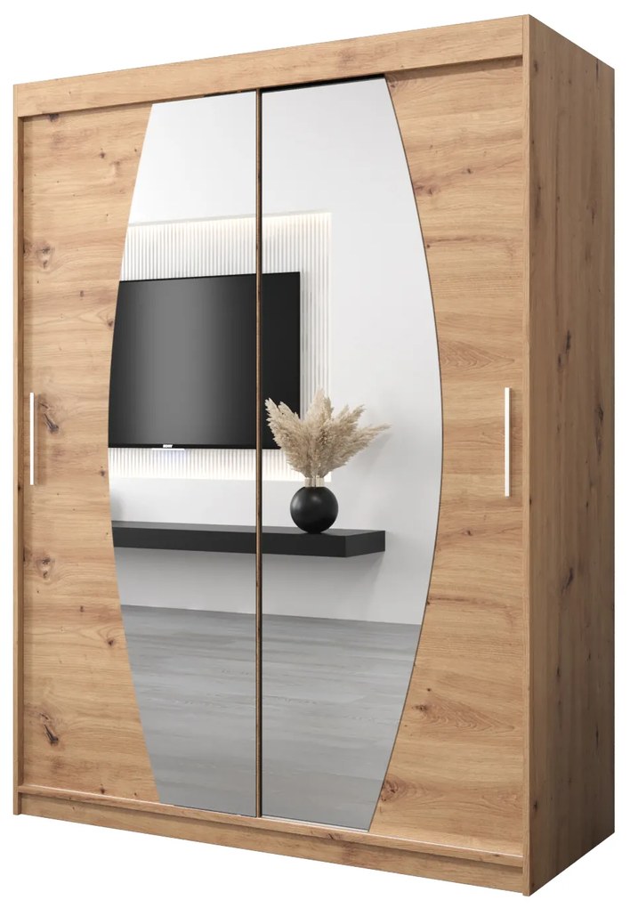 Ruhásszekrény 150 cm Eclipse (artisan tölgy + artisan tölgy). 1063409