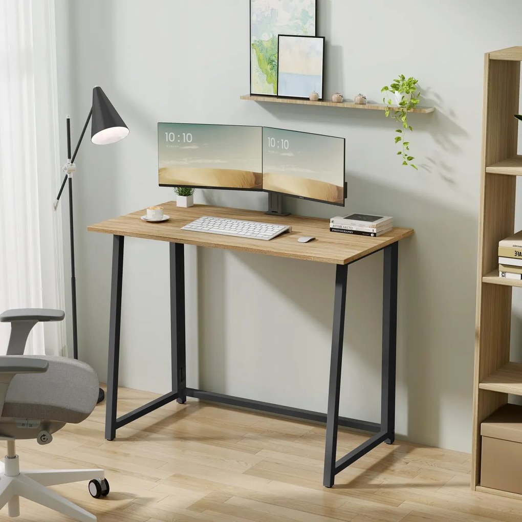 Dolgozószobai szett – összecsukható íróasztal ZARIMO 80×40 cm sonoma tölgy + irodai szék AVOLA VELVET világosszürke