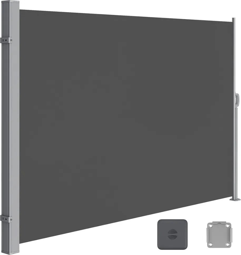 Oldalsó terasznapellenző, belátásgátló, szürke, 280 g/m² 180 x 450 cm