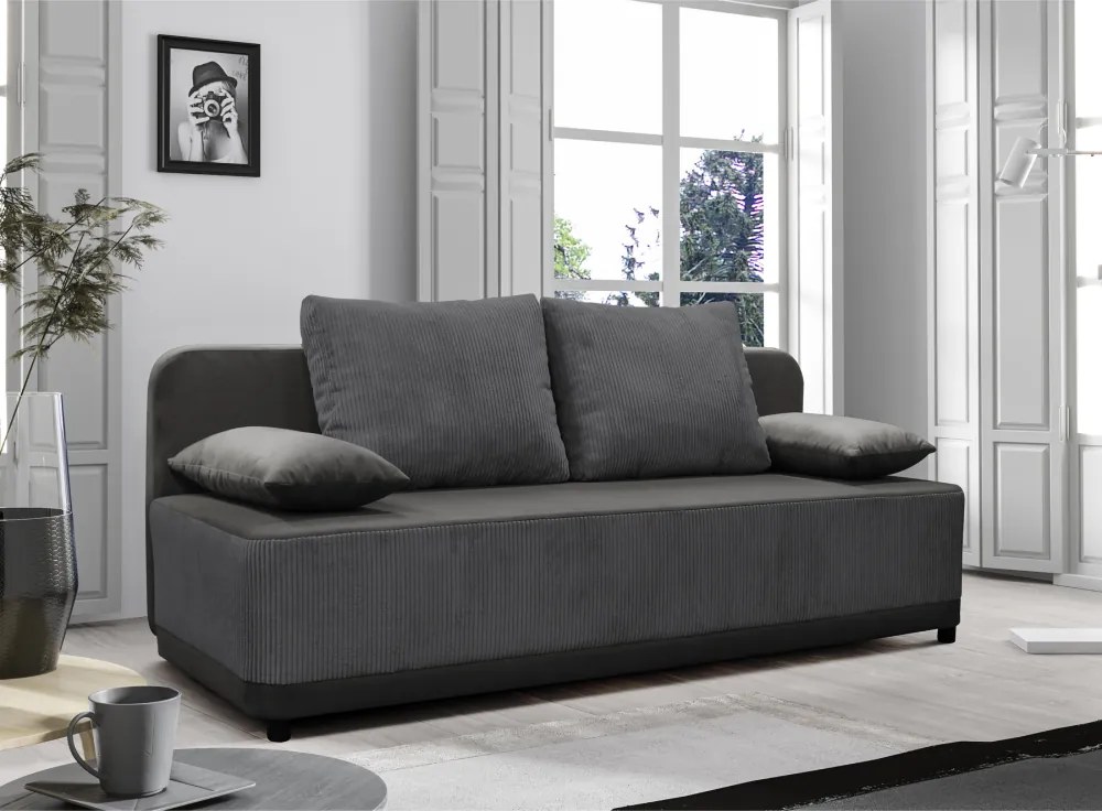 Kihúzható heverő, szürke, SENTY