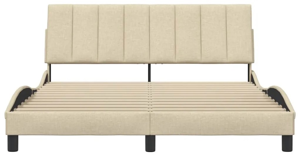 krémszínű szövet ágykeret matrac nélkül Hanko 160 x 200 cm