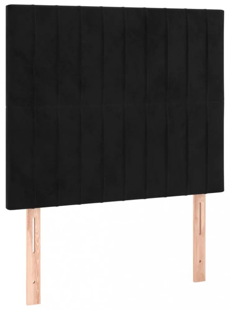 fekete bársony ágykeret matrac nélkül 100x200 cm