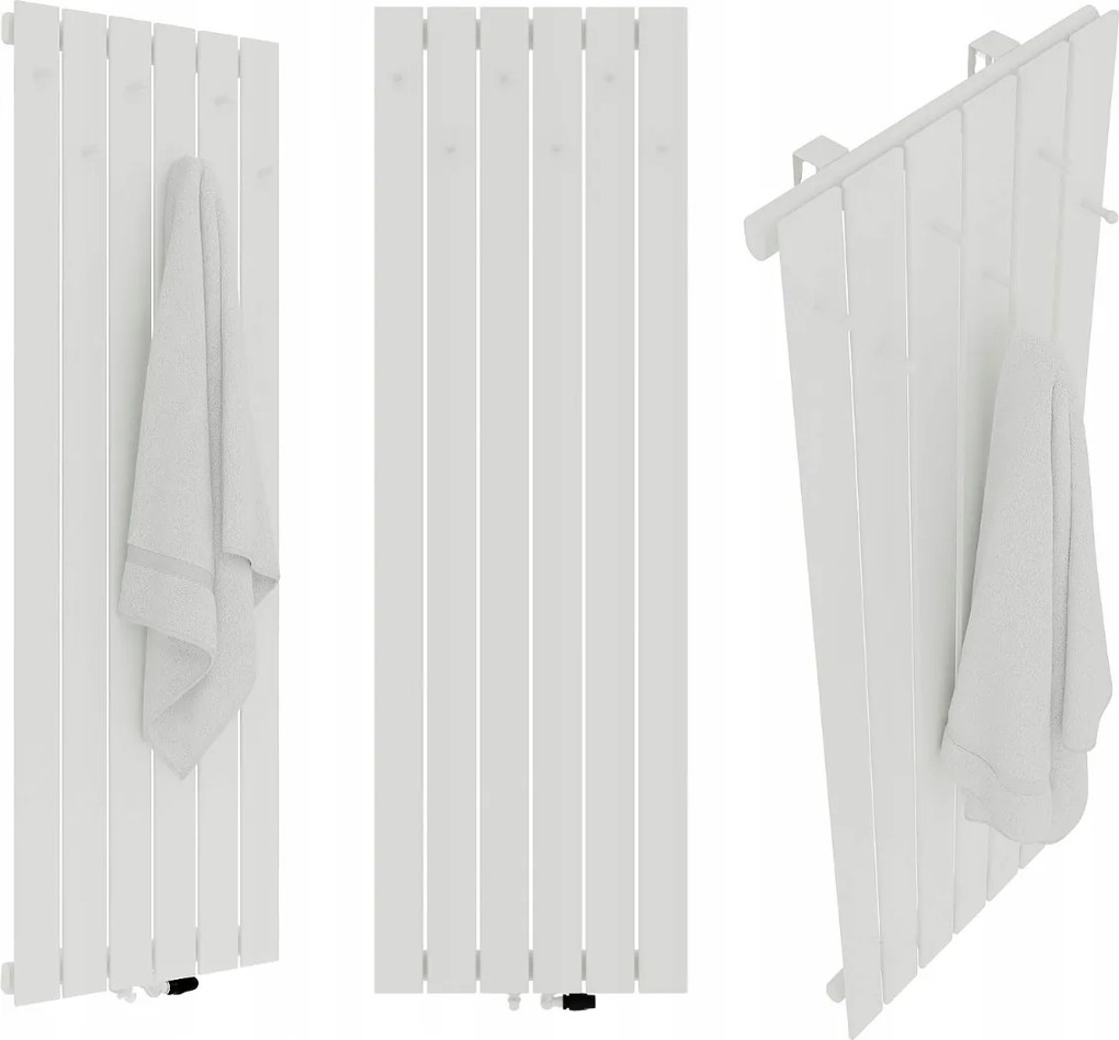 Dekoratív Radiátor Függőleges Hűtőborda Akasztókkal 1600/450 Fehér Fényes