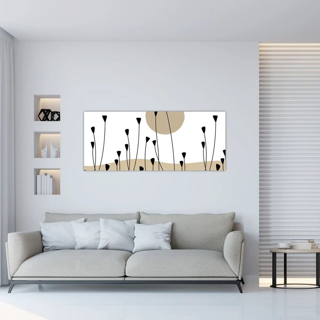 Kép - Grafikus rét N⁰2 (120x50 cm)