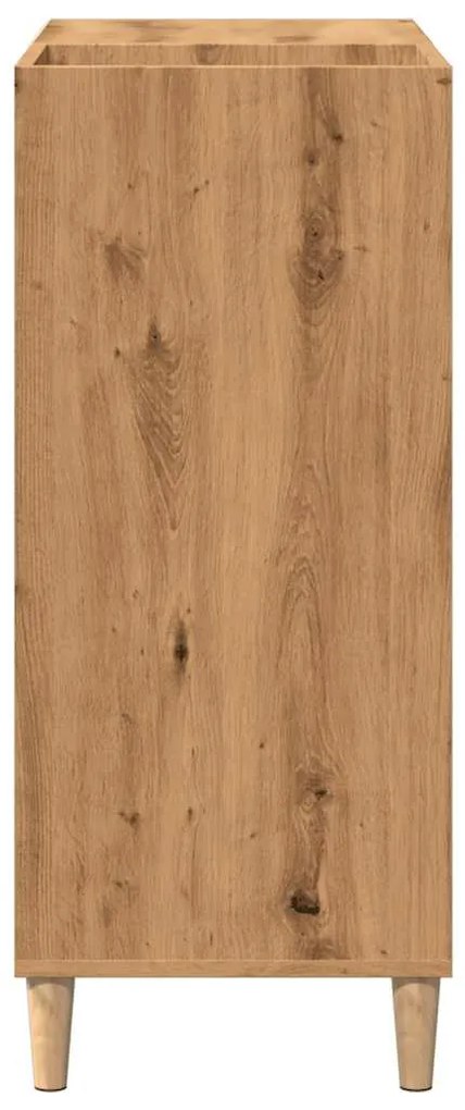 kézműves tölgy színű szerelt fa hanglemezszekrény 84,5x38x89 cm