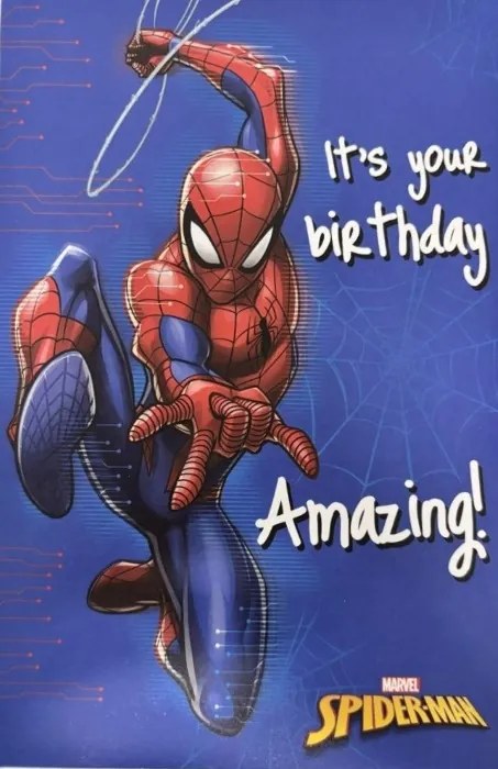 Születésnapi képeslap Its your birthday Amazing! Spider-Man- Carlton cards