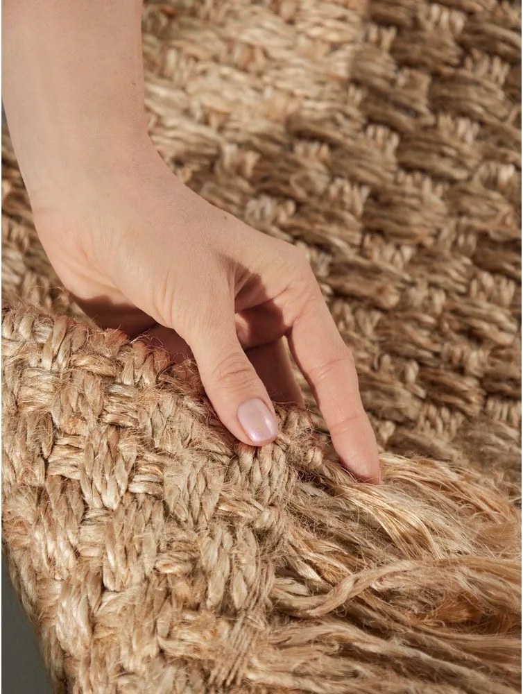 Natúr színű kétoldalas-kézi szövésű juta futószőnyeg 80x200 cm Fjord – Hanse Home