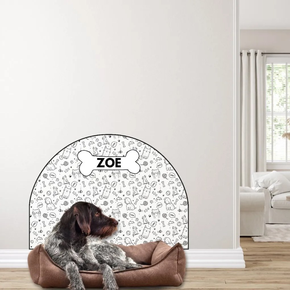 PIPPER. Védő textil falmatrica – Ív – Állatok Méret: 120x96cm, Indíték: névvel