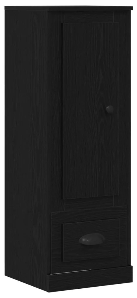 Magas szekrény Fekete Tölgy 132x35,5x103,5 cm Mérnöki Fa