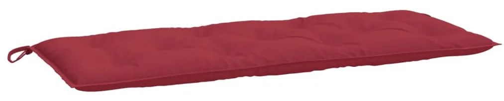 2 db borvörös oxford szövet kerti padpárna 120 x 50 x 7 cm