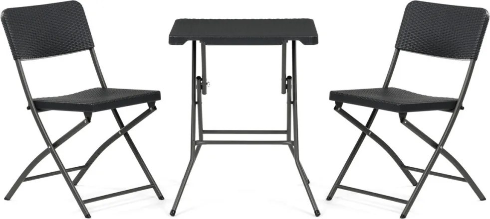 Kerti bútor szett 1+2, műanyag, szürke, AZS-L2161 GREY