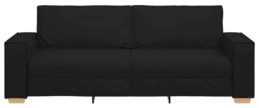 3 személyes, fekete szövetkanapé 180 cm