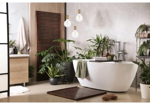 Csillár zsinóron MIROS 3xE27/60W/230V kerek fehér/arany