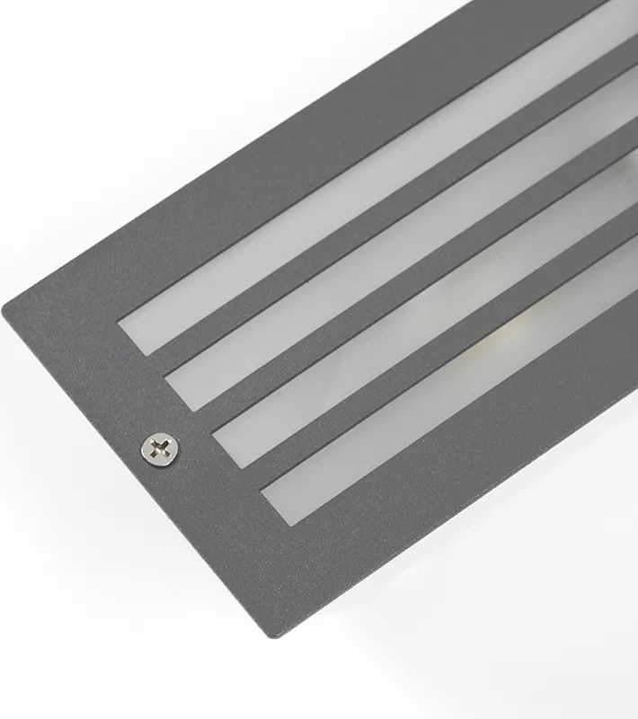 4 darabos modern süllyesztett lámpa szett sötétszürke IP44 - Hurricane