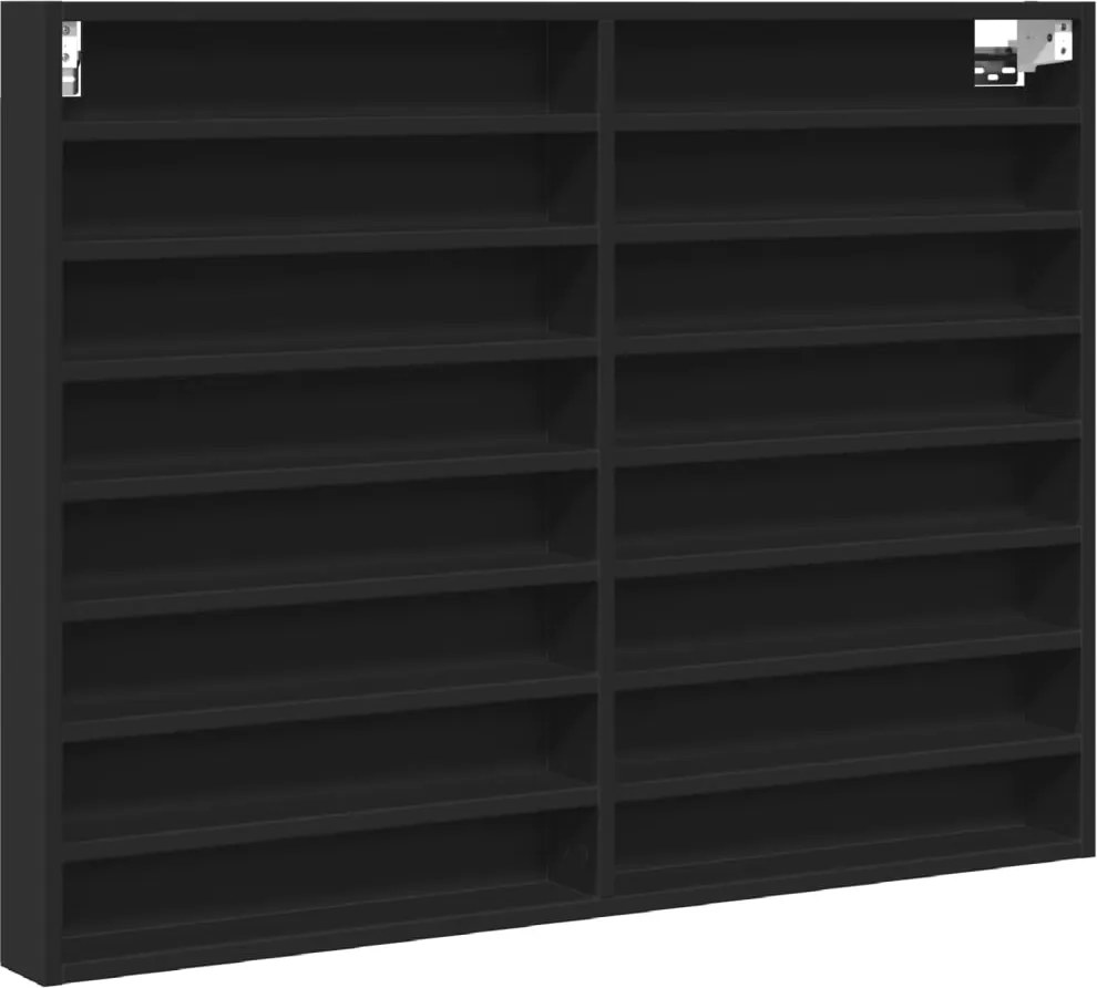 vidaXL fekete szerelt fa vitrinszekrény 100 x 8,5 x 75 cm