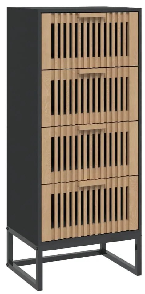 fekete szerelt fa magasszekrény 40 x 30 x 95 cm