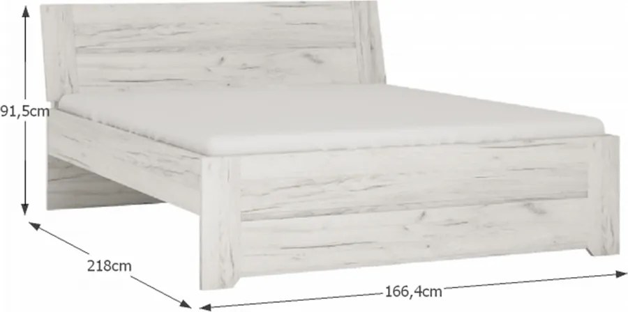 Hálószoba garnitúra, (szekrény, ágy 160x200, 2x éjjeliszekrény), fehér craft, ANGEL