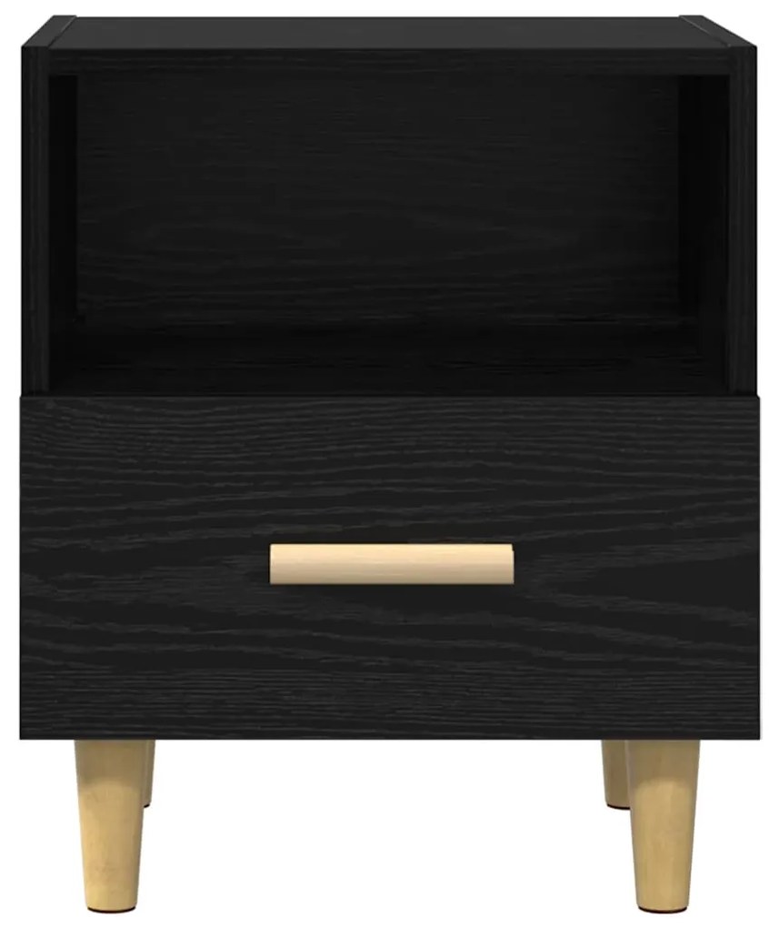 Éjjeliszekrény 2 pcs Musta tammi 40 x 35 x 47.5 cm Faanyag