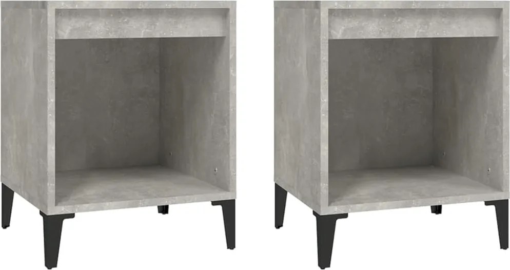 vidaXL 2 db betonszürke éjjeliszekrény 40x35x50 cm