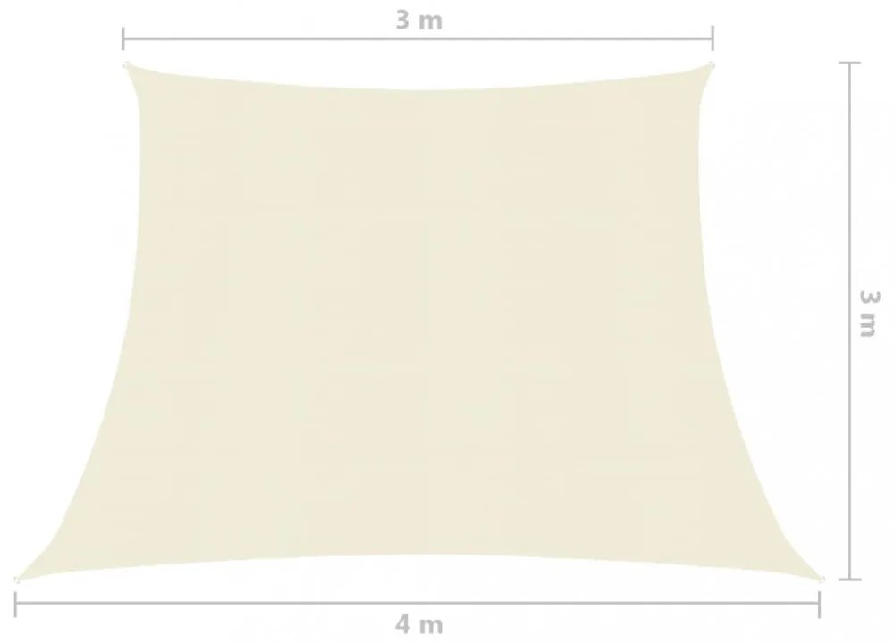 krémszínű HDPE napvitorla 160 g/m² 3/4 x 3 m