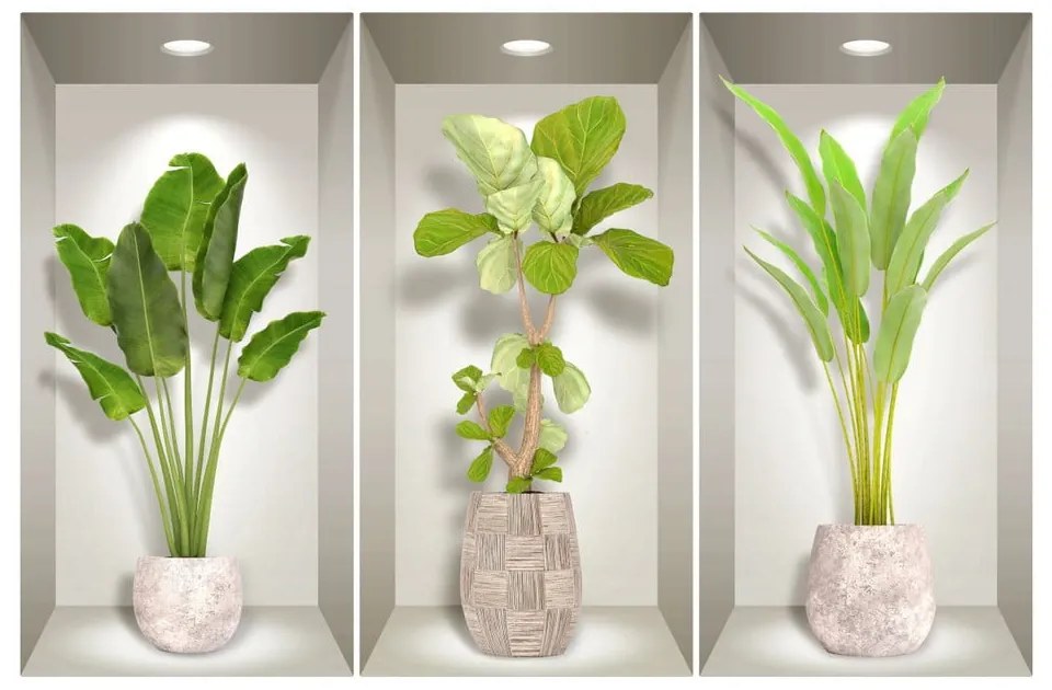 Banana Trees 3 db-os 3D falmatrica szett - Ambiance