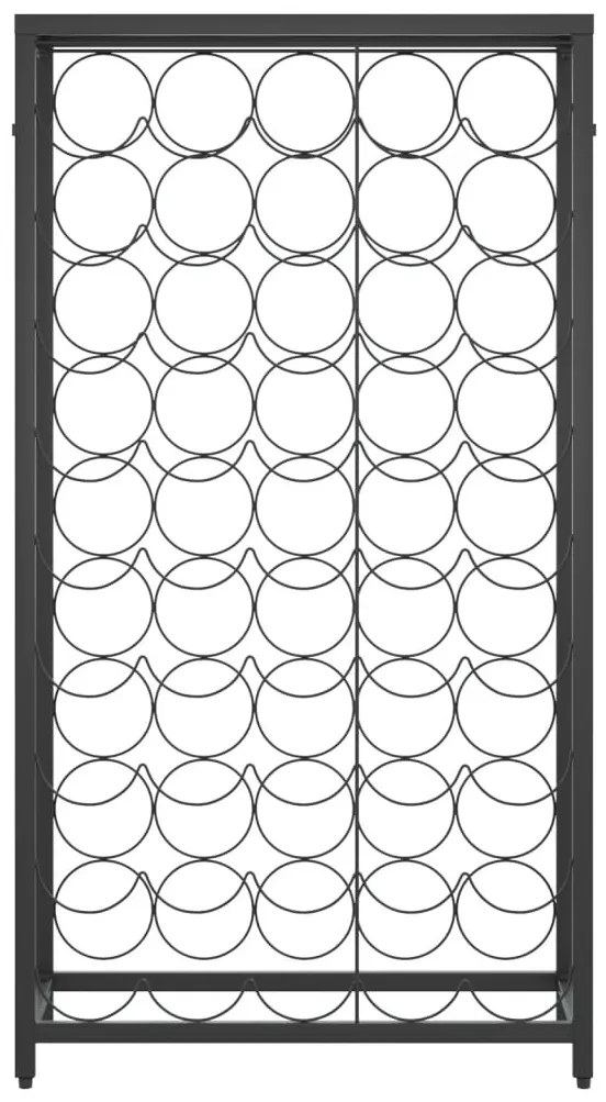 Fekete kovácsoltvas bortartó 45 palackhoz 54 x 18 x 100 cm