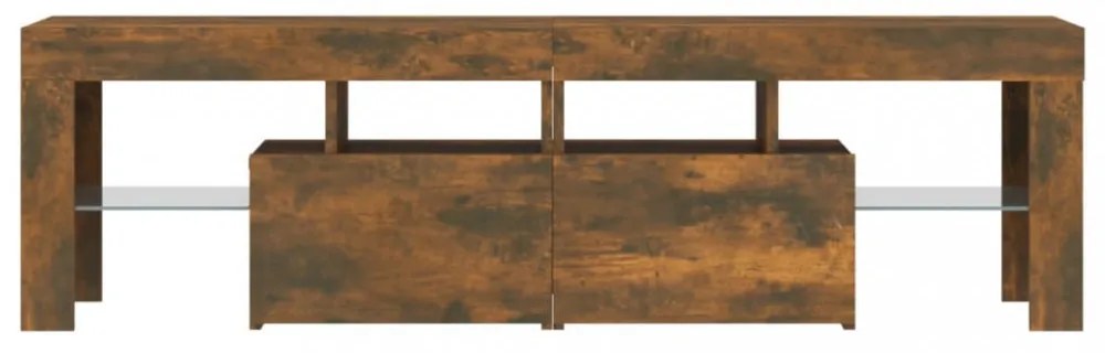 füstös tölgy színű TV-szekrény LED-lámpákkal 140 x 36,5 x 40 cm