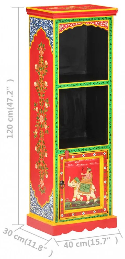 kézzel festett tömör mangófa tálaló 40 x 30 x 120 cm