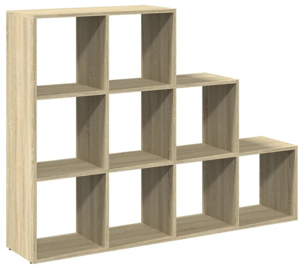 3 szintes sonoma tölgy elválasztó könyvespolc 137,5x29x103,5 cm
