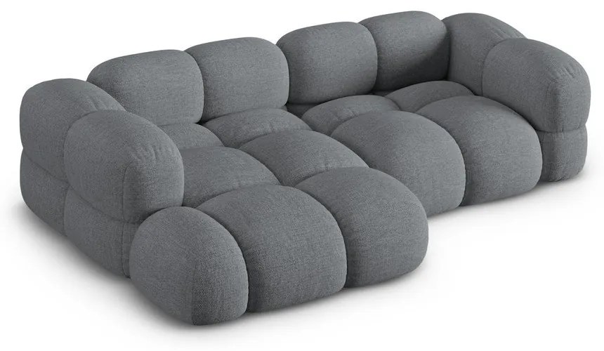 Szürke sarokkanapé (bal oldali-heverő résszel) Loretto – Cosmopolitan Design