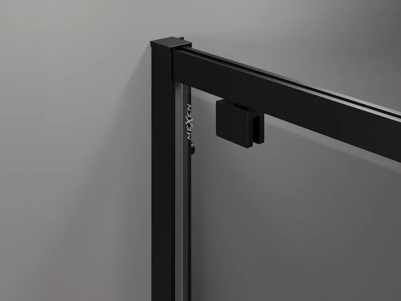 Mexen Exo-BR 90 x 90 cm-es nyitható zuhanykabin, átlátszó, fekete - 8181-090-090-70-00