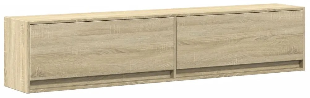 sonoma tölgy színű falra TV-szekrény LED-del 180 x 31 x 38 cm