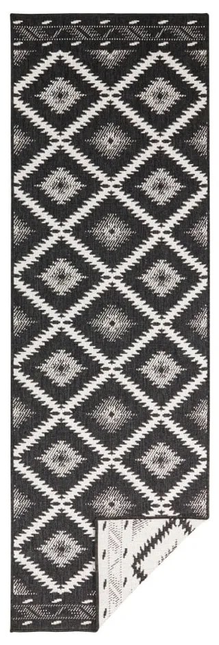 Malibu fekete-krémszínű kültéri szőnyeg, 80 x 250 cm - NORTHRUGS